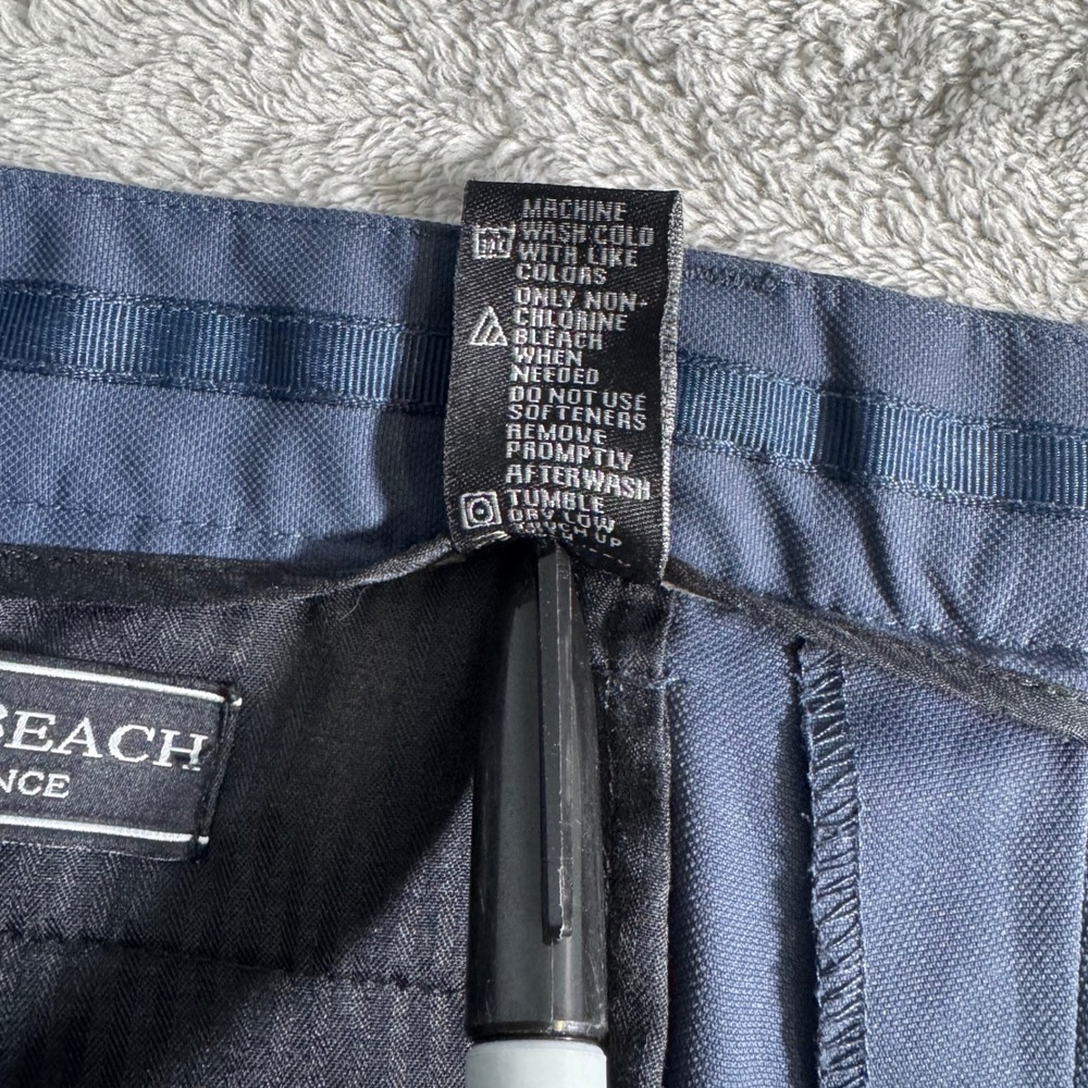 Pebble Beach Performance Golf Shorts Mens 34 Navy Blue Flat Front Utility Pocket - Picture 3 of 8